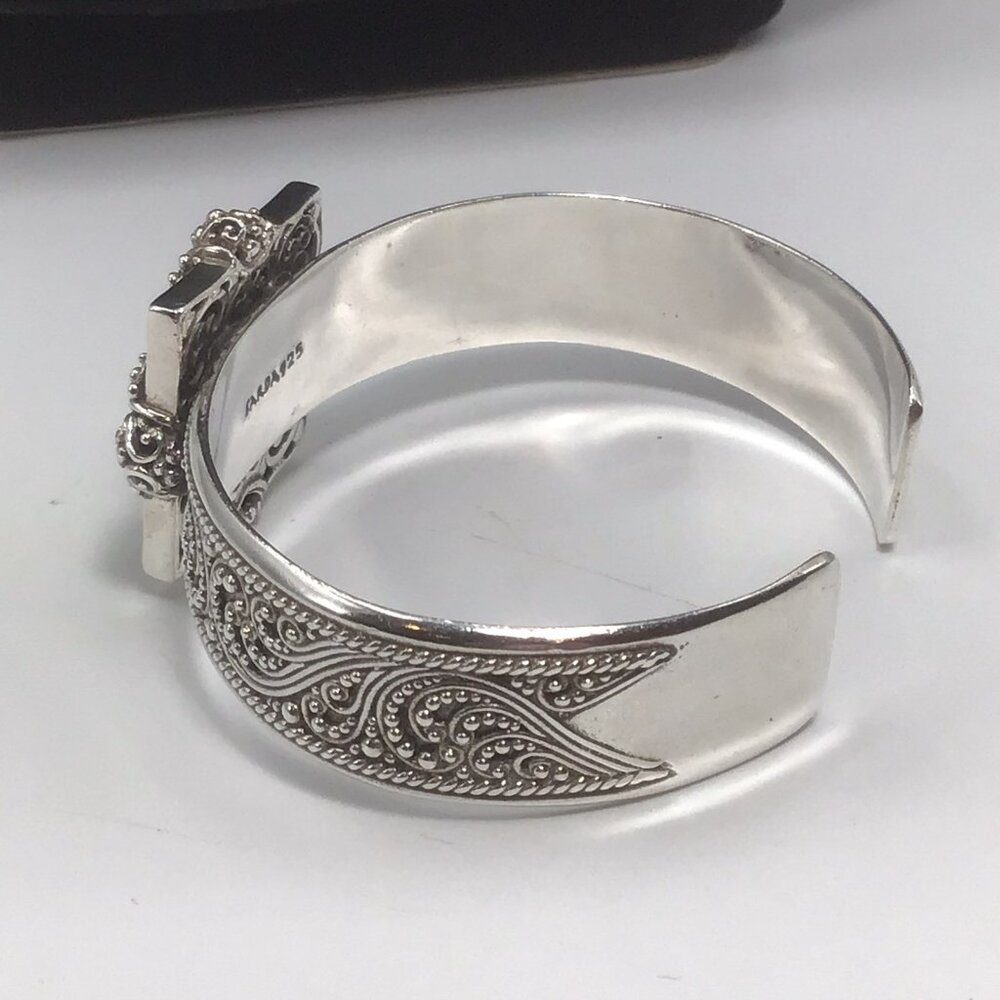 Sarda Sterling Silver Filigree Cuff Bracelet 37 Grams Size 7.25” - Picture 8 of 12